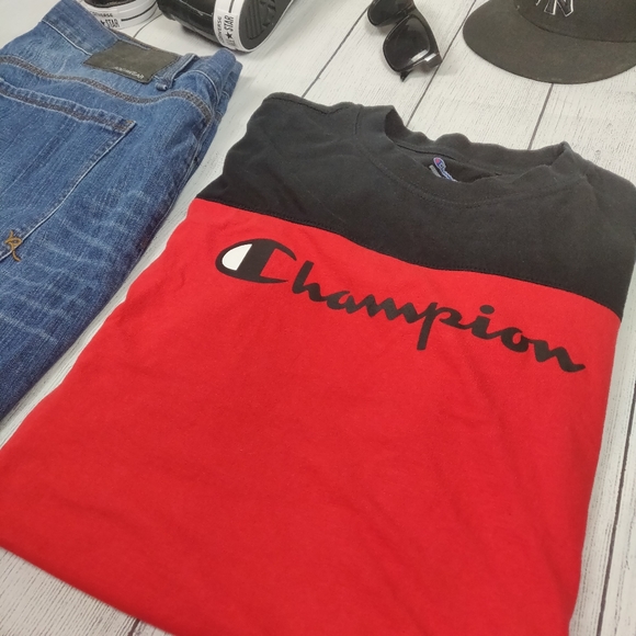 Champion Other - Champion Mens Red and Black T-shirt XL